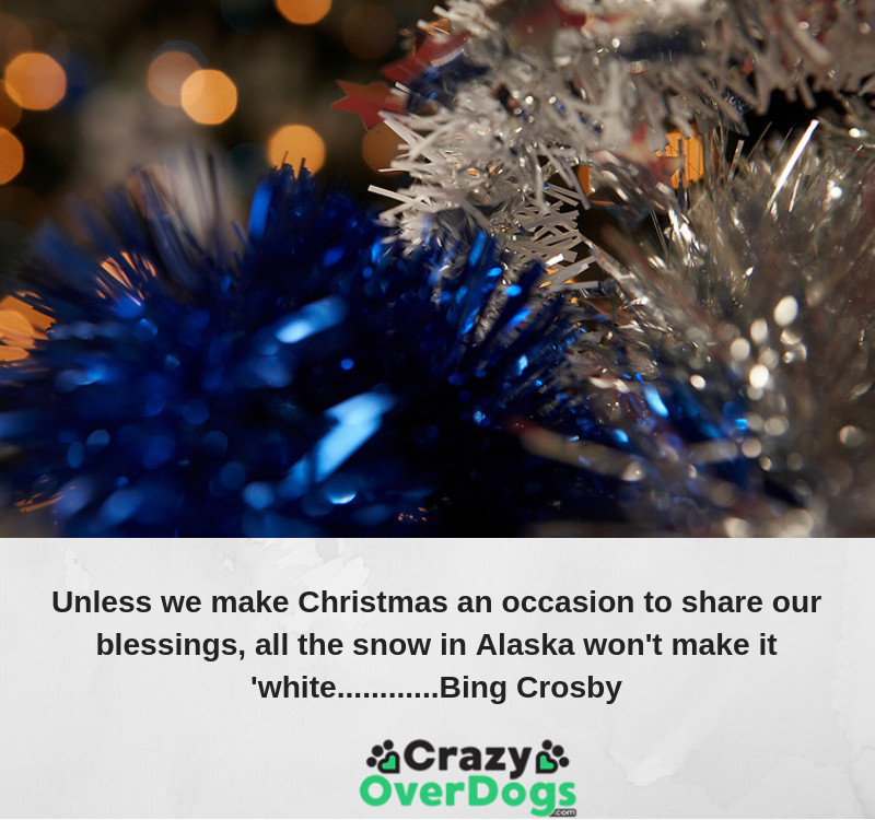 Unless we make Christmas an occasion to share our blessings, all the snow in Alaska won't make it 'white..... Bing Crosby